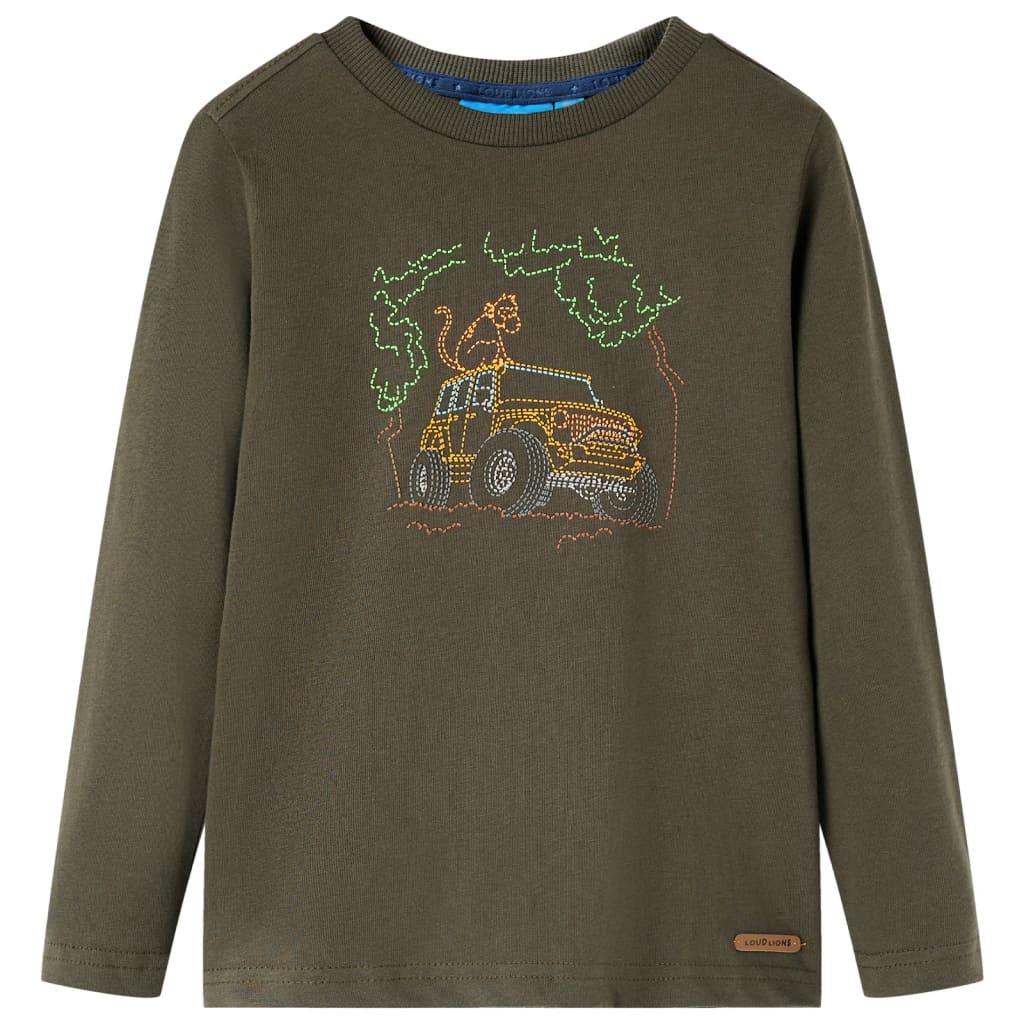 VidaXL Kindershirt mit langen Ärmeln 92 Khaki