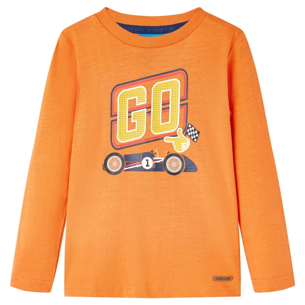 VidaXL Kindershirt mit langen Ärmeln 104 Dunkelorange
