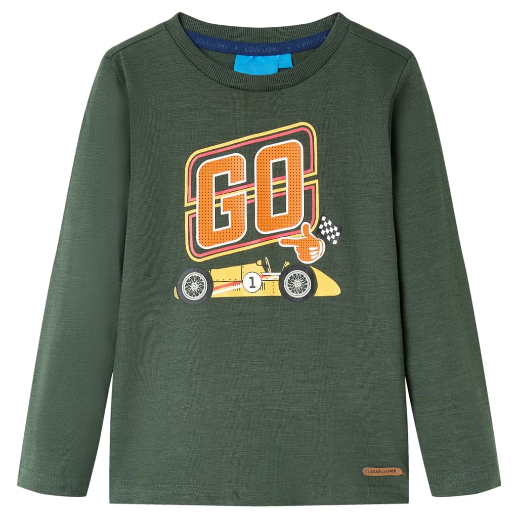 VidaXL Kindershirt mit langen Ärmeln 92 Dunkelgrün
