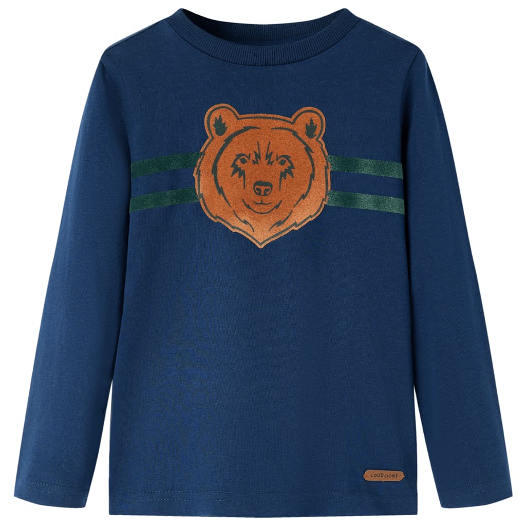 VidaXL Kindershirt mit langen Ärmeln 92 Marineblau
