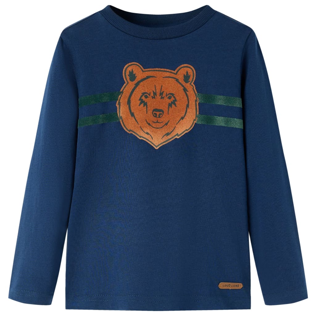 VidaXL Kindershirt mit langen Ärmeln 104 Marineblau