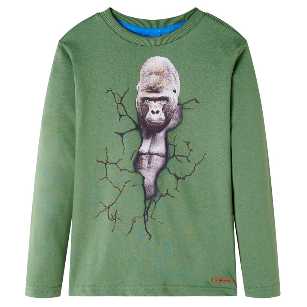 VidaXL Kindershirt mit langen Ärmeln 116 helles Khaki