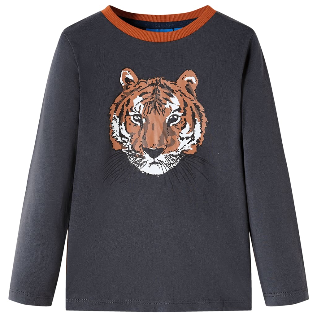 VidaXL Kindershirt mit langen Ärmeln 128 Anthrazit