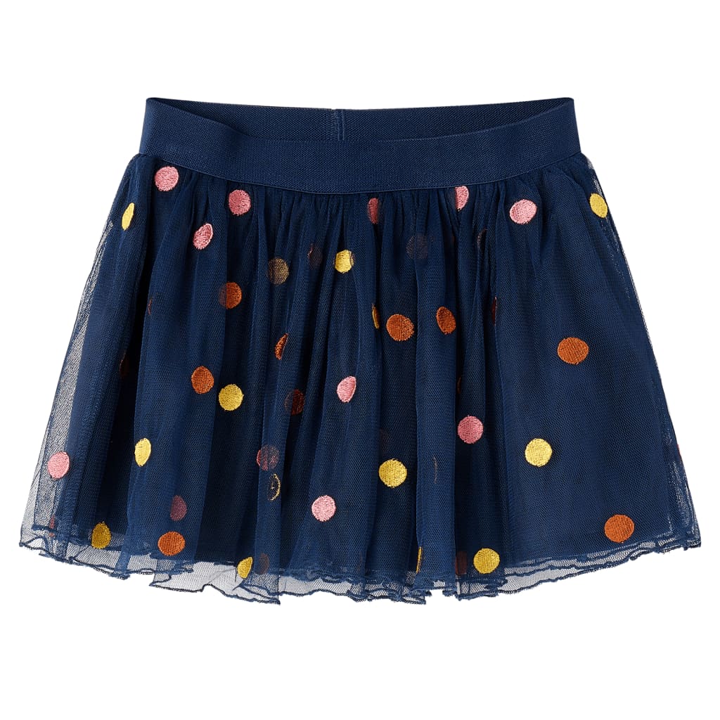 VidaXL Kinderrock mit Tüll und Punkten 116 Marineblau