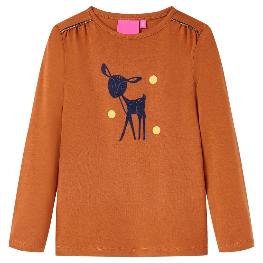 VidaXL Kindershirt mit langen Ärmeln 140 cognacfarben