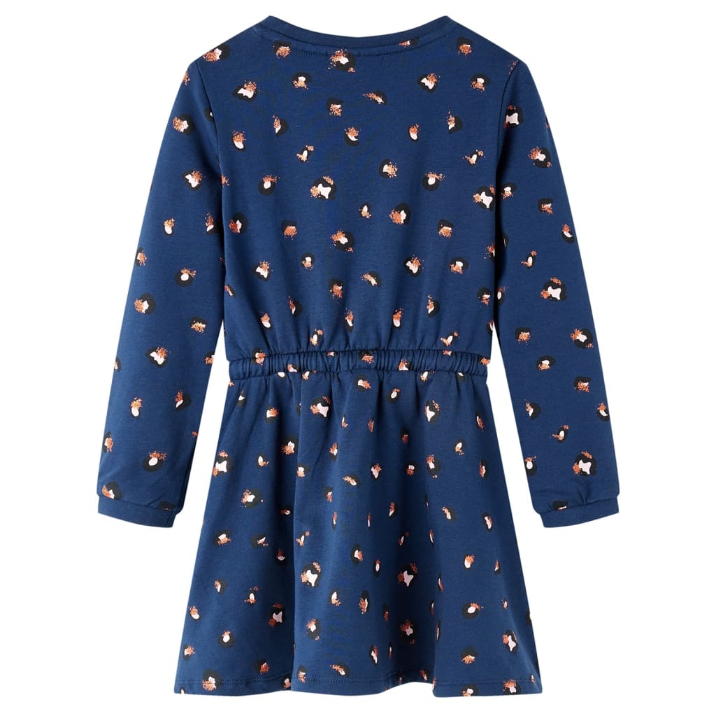 VidaXL Kinderkleid mit langen Ärmeln 104 Marineblau
