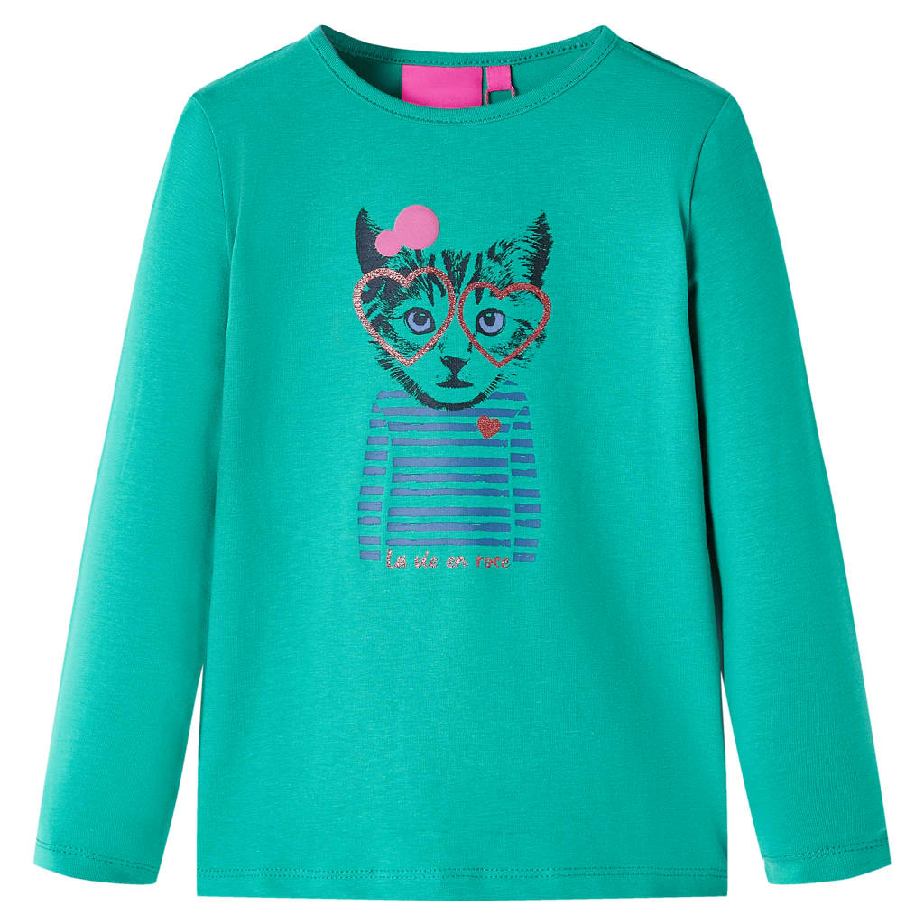 VidaXL Kindershirt mit langen Ärmeln 104 leuchtend grün