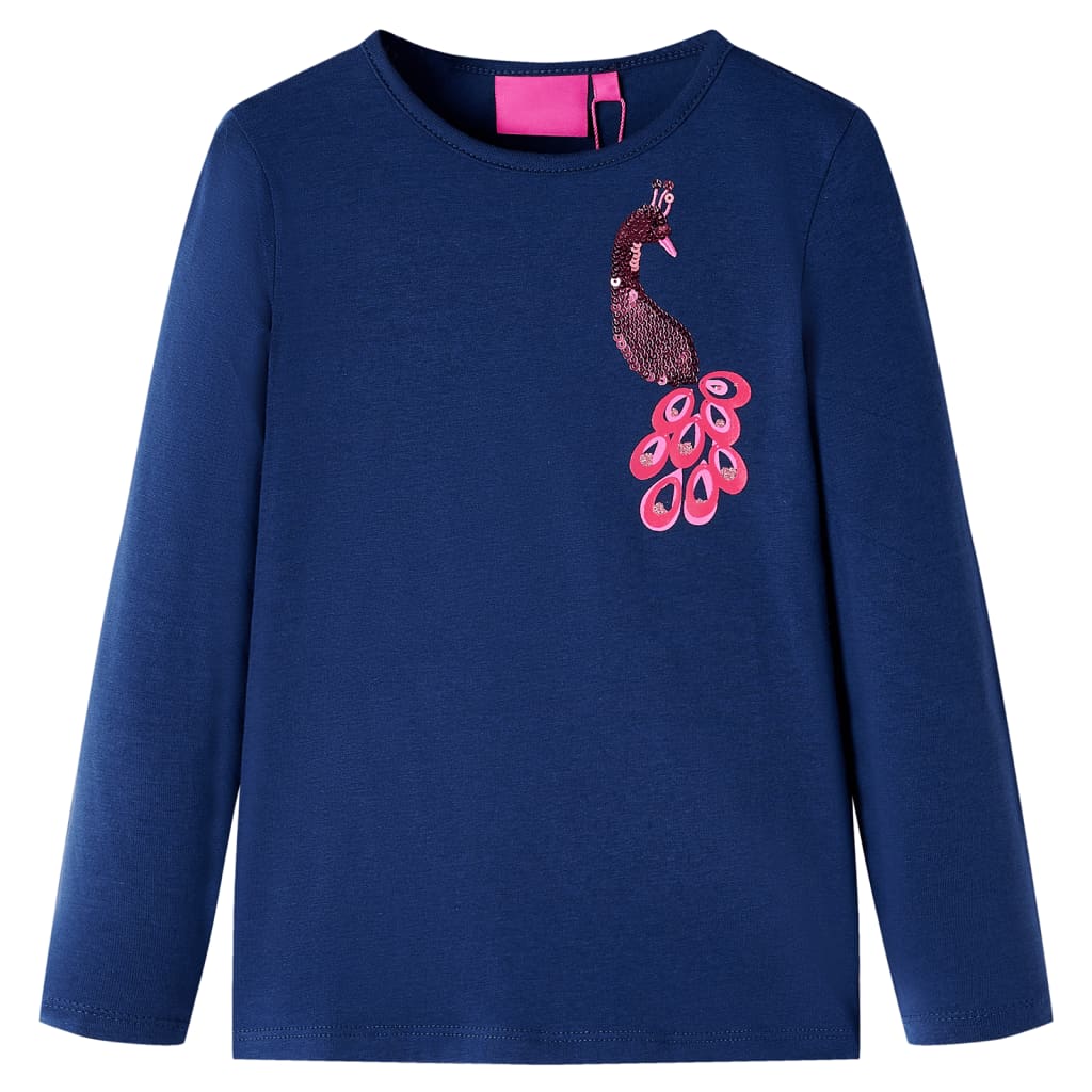 VidaXL Kindershirt mit langen Ärmeln 92 Marineblau