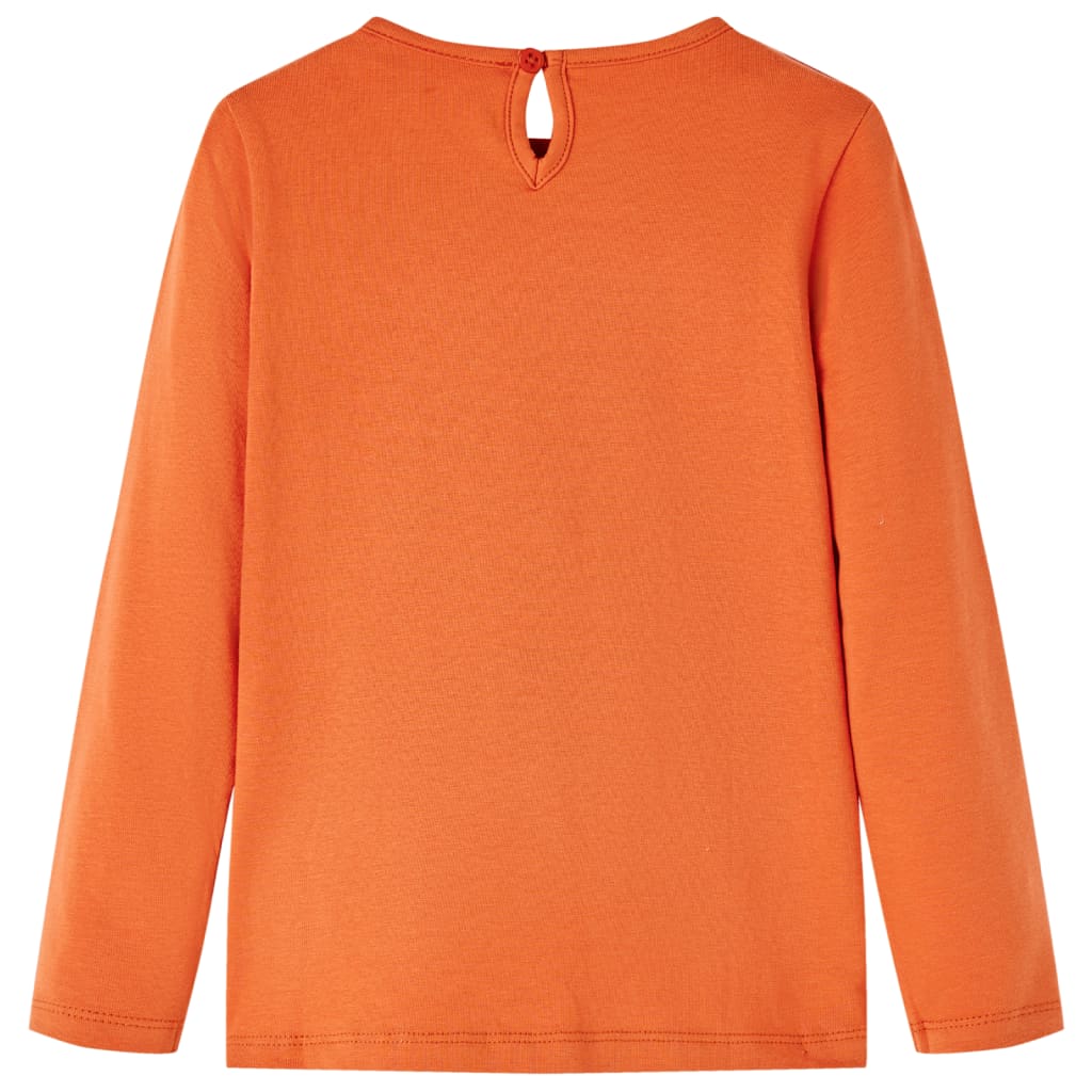 VidaXL Kindershirt mit langen Ärmeln 128 Orange-Braun