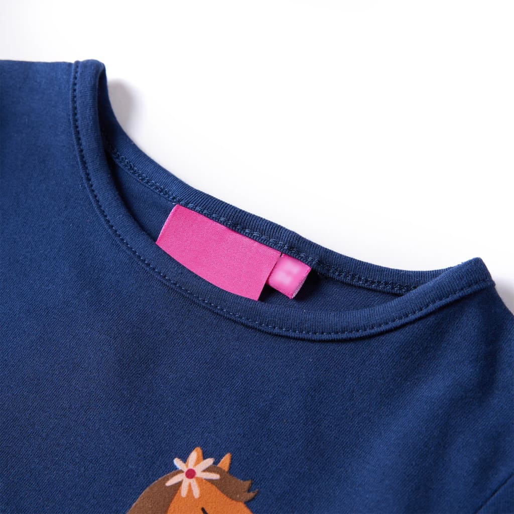 VidaXL Kindershirt mit langen Ärmeln 128 Marineblau