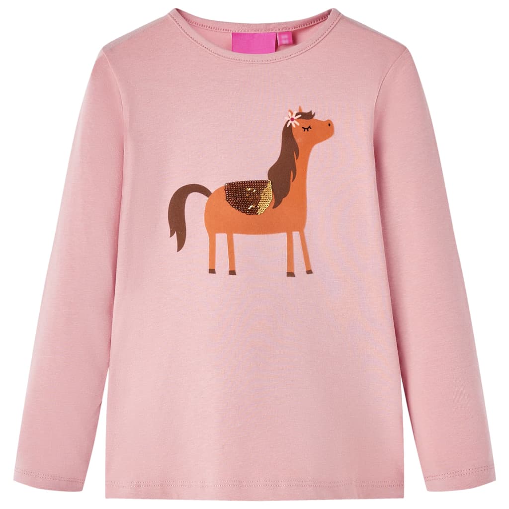 VidaXL Kindershirt mit langen Ärmeln 104 Hellrosa