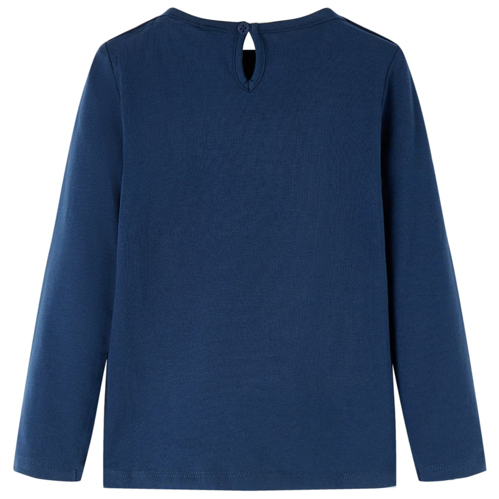 VidaXL Kindershirt mit langen Ärmeln 128 Marineblau