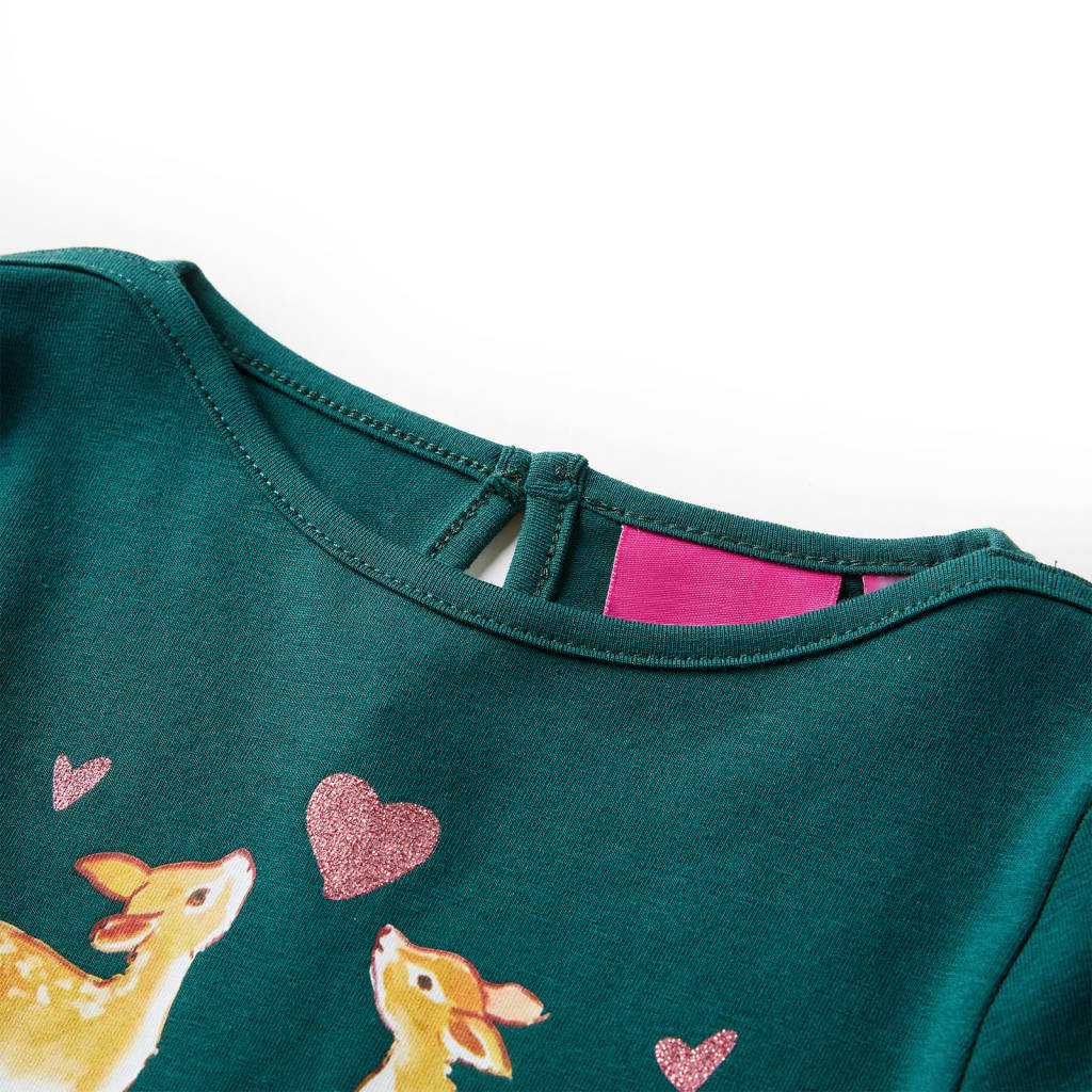 VidaXL Kindershirt mit langen Ärmeln 116 Dunkelgrün