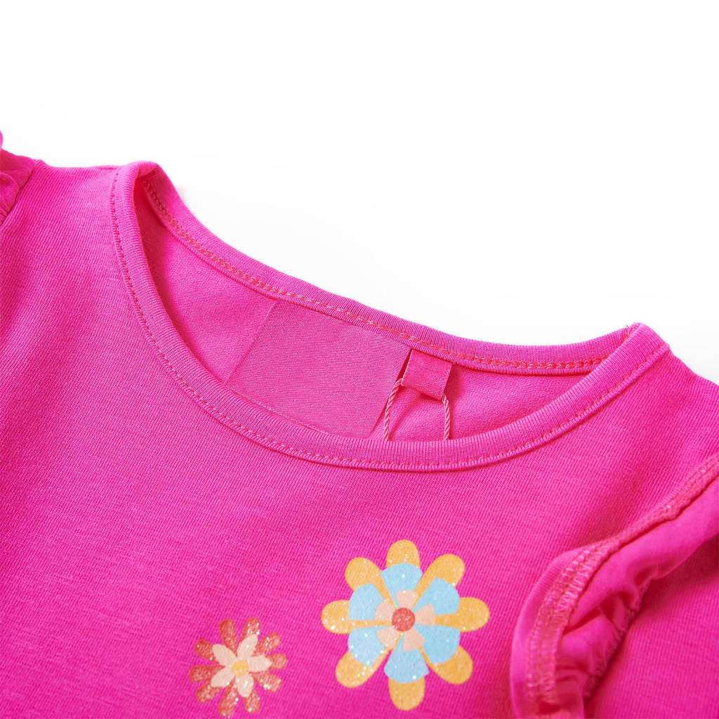 VidaXL Kindershirt mit langen Ärmeln 128 Dunkelrosa
