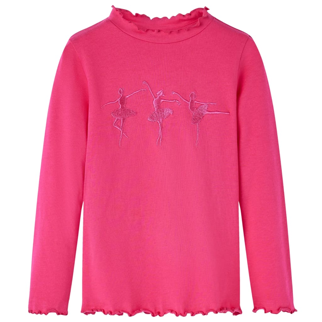 VidaXL Kindershirt mit langen Ärmeln 116 leuchtendes Rosa