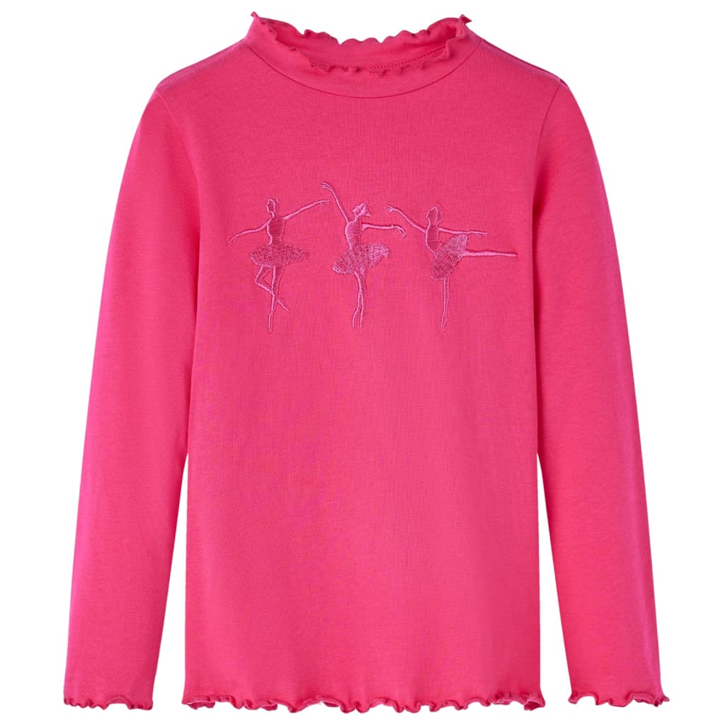 VidaXL Kindershirt mit langen Ärmeln 140 leuchtendes Rosa