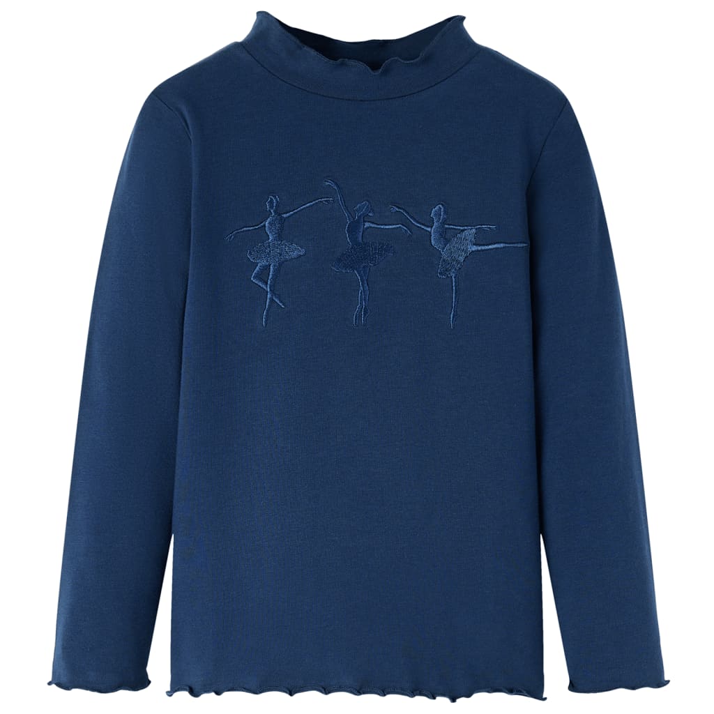 VidaXL Kinderhemd Langarm 140 Marineblau
