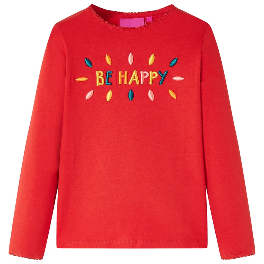 VidaXL Kindershirt mit langen Ärmeln 104 rot