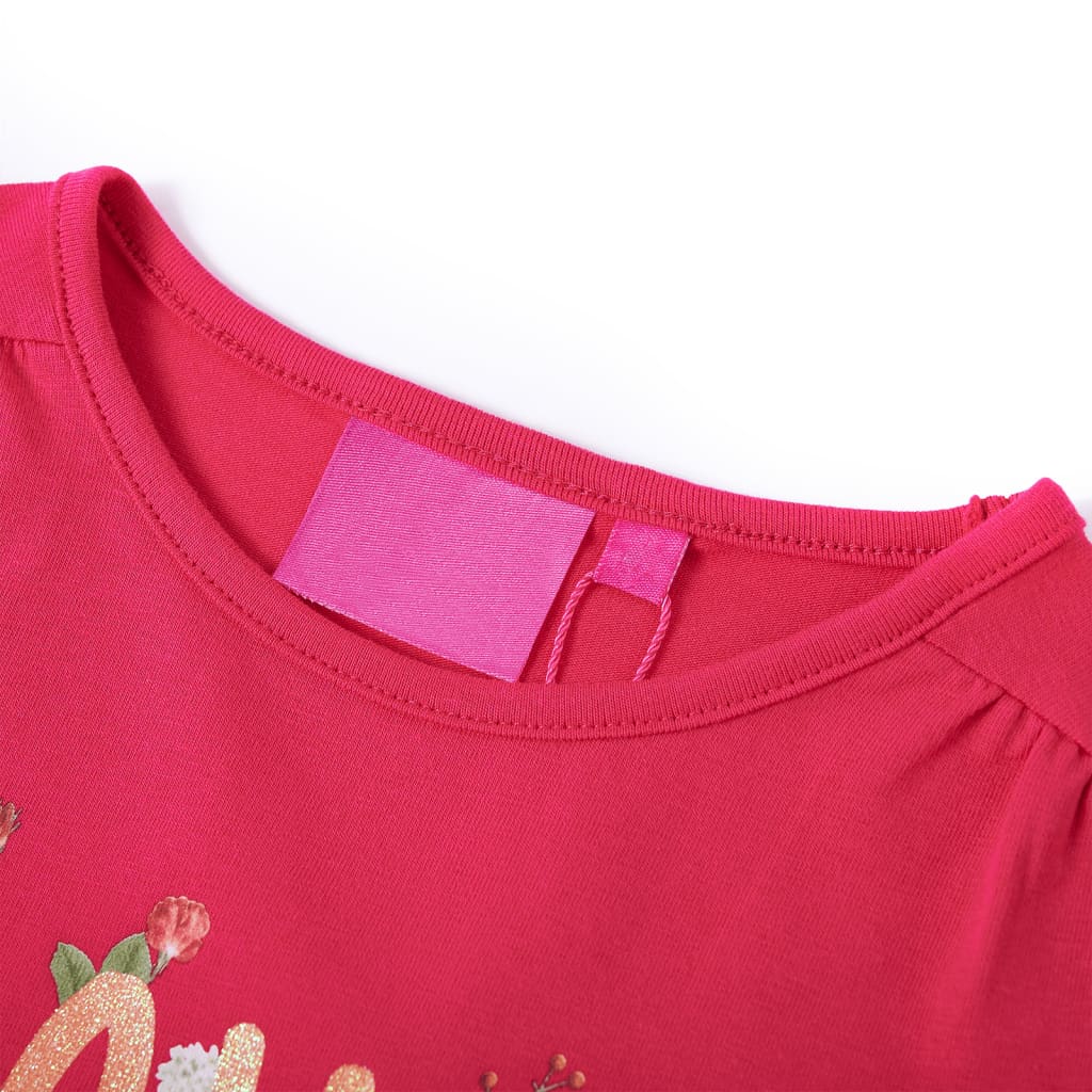 VidaXL Kindershirt mit langen Ärmeln 104 leuchtendes Rosa