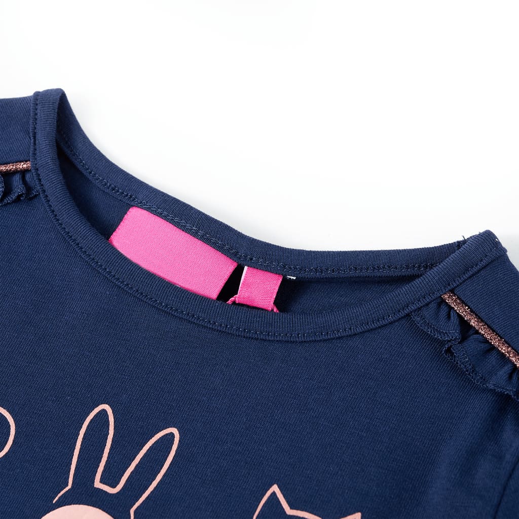 VidaXL Kindershirt mit langen Ärmeln 92 Marineblau