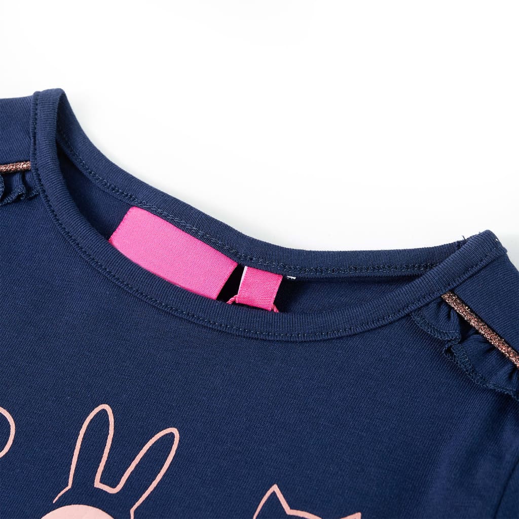 VidaXL Kindershirt mit langen Ärmeln 104 Marineblau