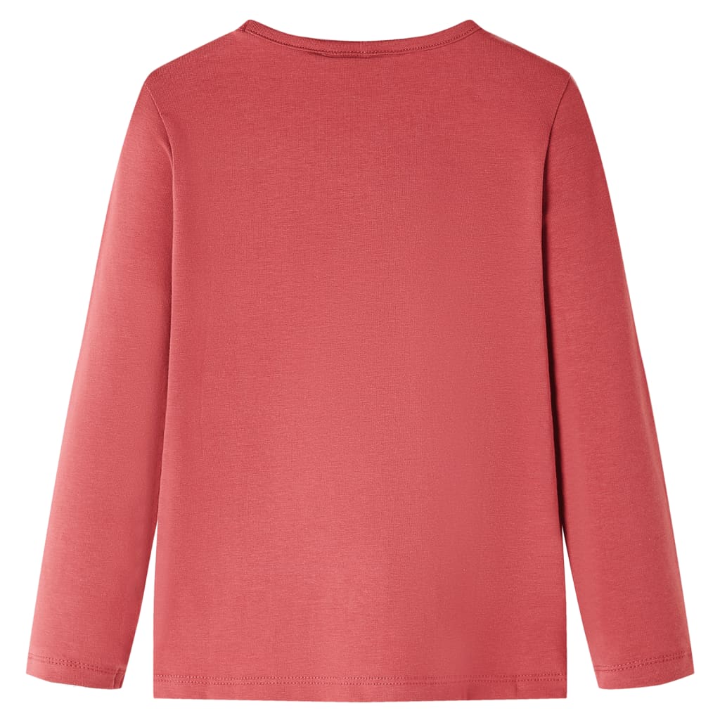 VidaXL Kindershirt mit langen Ärmeln 128 rosa braun