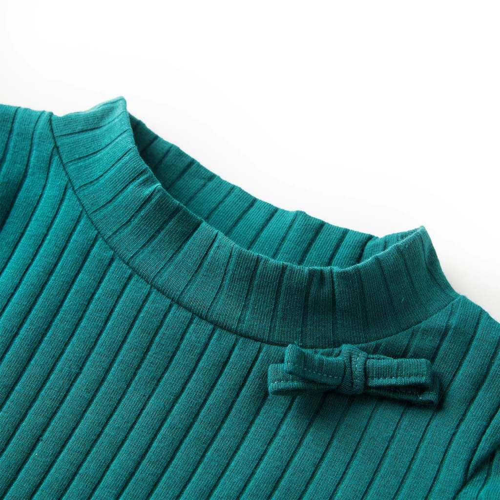 VidaXL Kindershirt mit langen Ärmeln gerippt 116 dunkelgrün