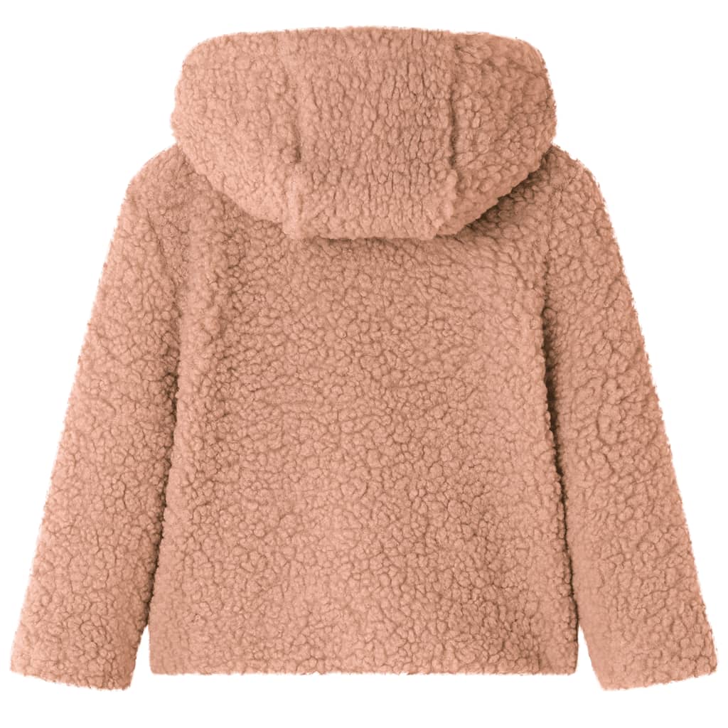 VidaXL Kindermantel mit Kapuze 128 Teddy-Kunstfell hellcognac