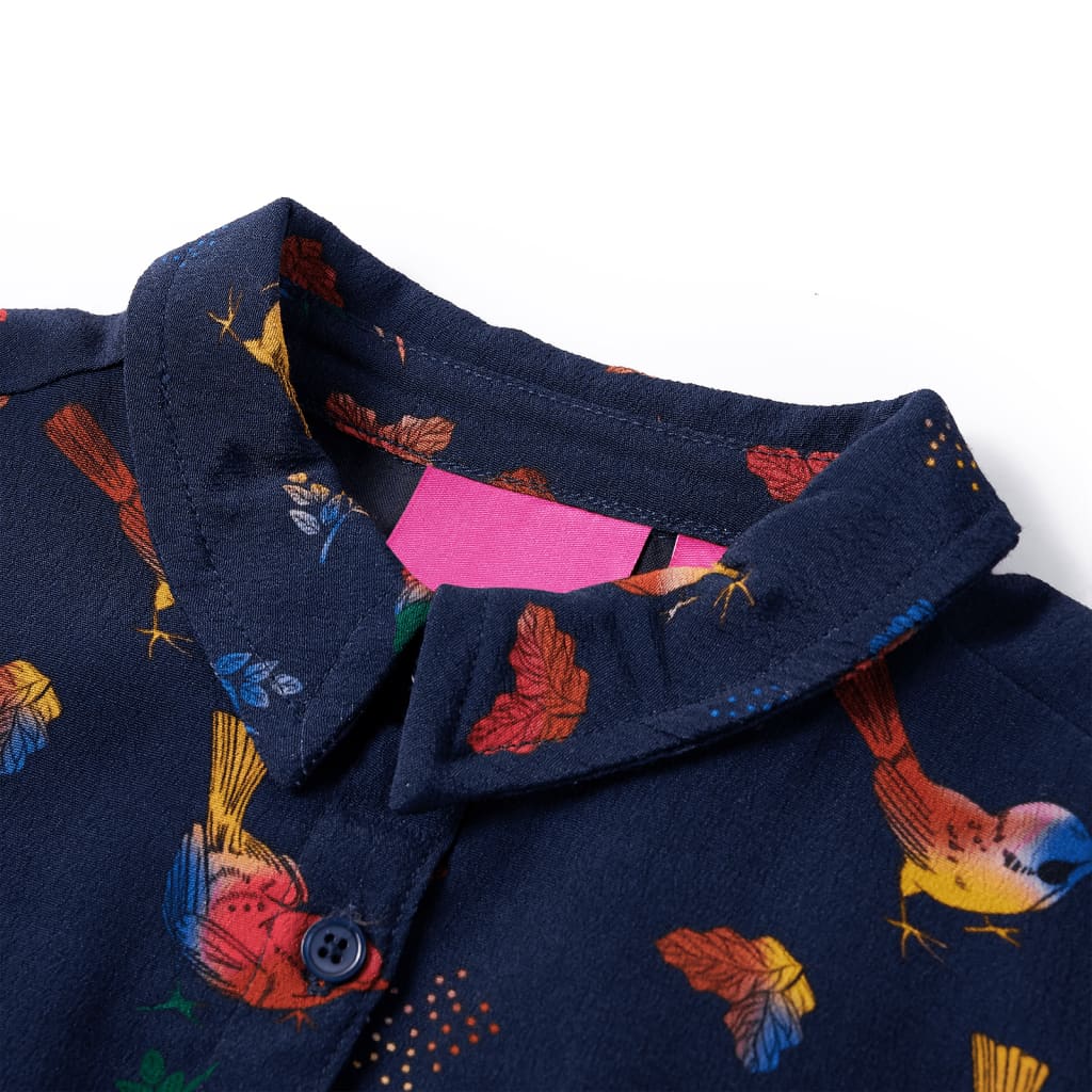 VidaXL Kinderkleid mit langen Ärmeln 92 Marineblau