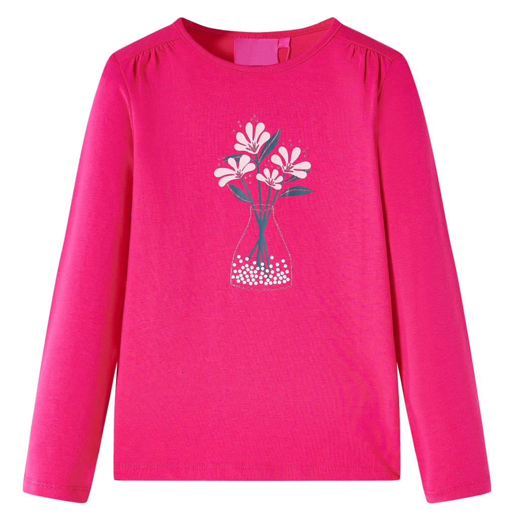 VidaXL Kindershirt mit langen Ärmeln 140 leuchtendes Rosa