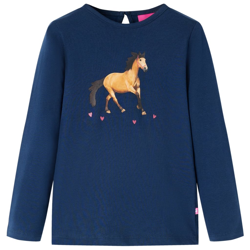 VidaXL Kindershirt mit langen Ärmeln 104 Marineblau