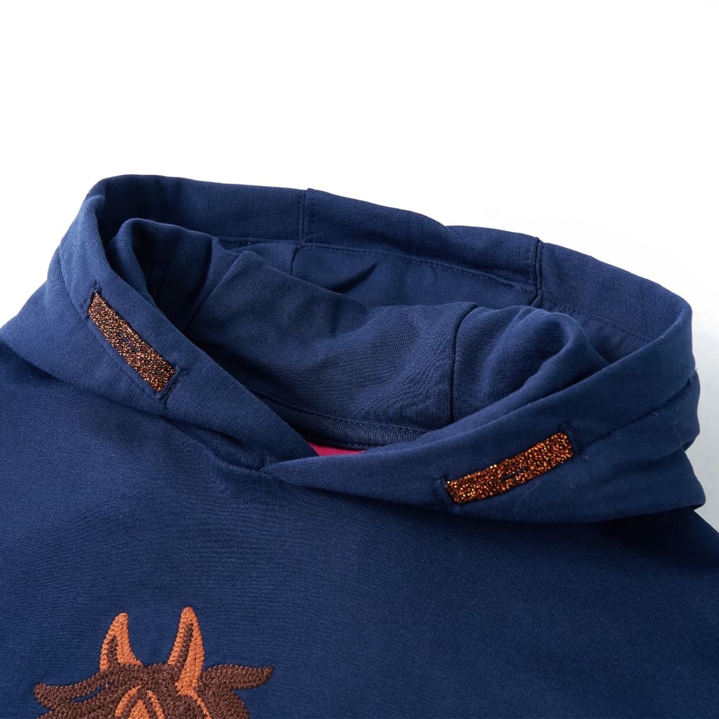 VidaXL Kinderpullover mit Kapuze 128 Marineblau