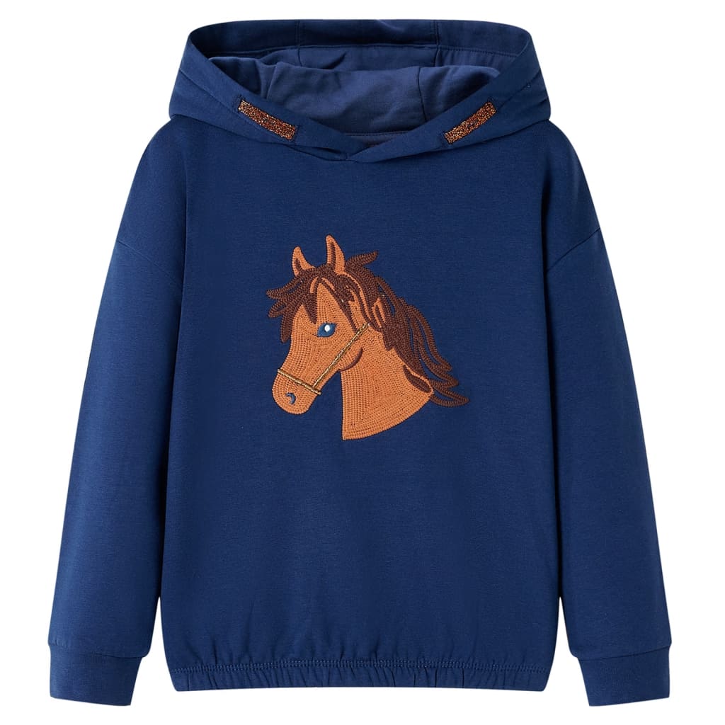 VidaXL Kinderpullover mit Kapuze 140 Marineblau