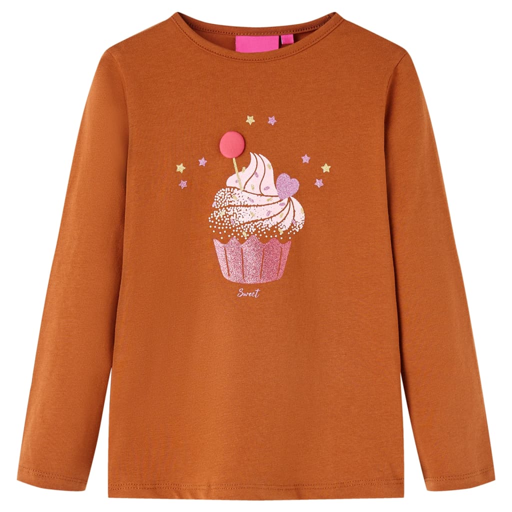VidaXL Kindershirt mit langen Ärmeln 140 cognacfarben