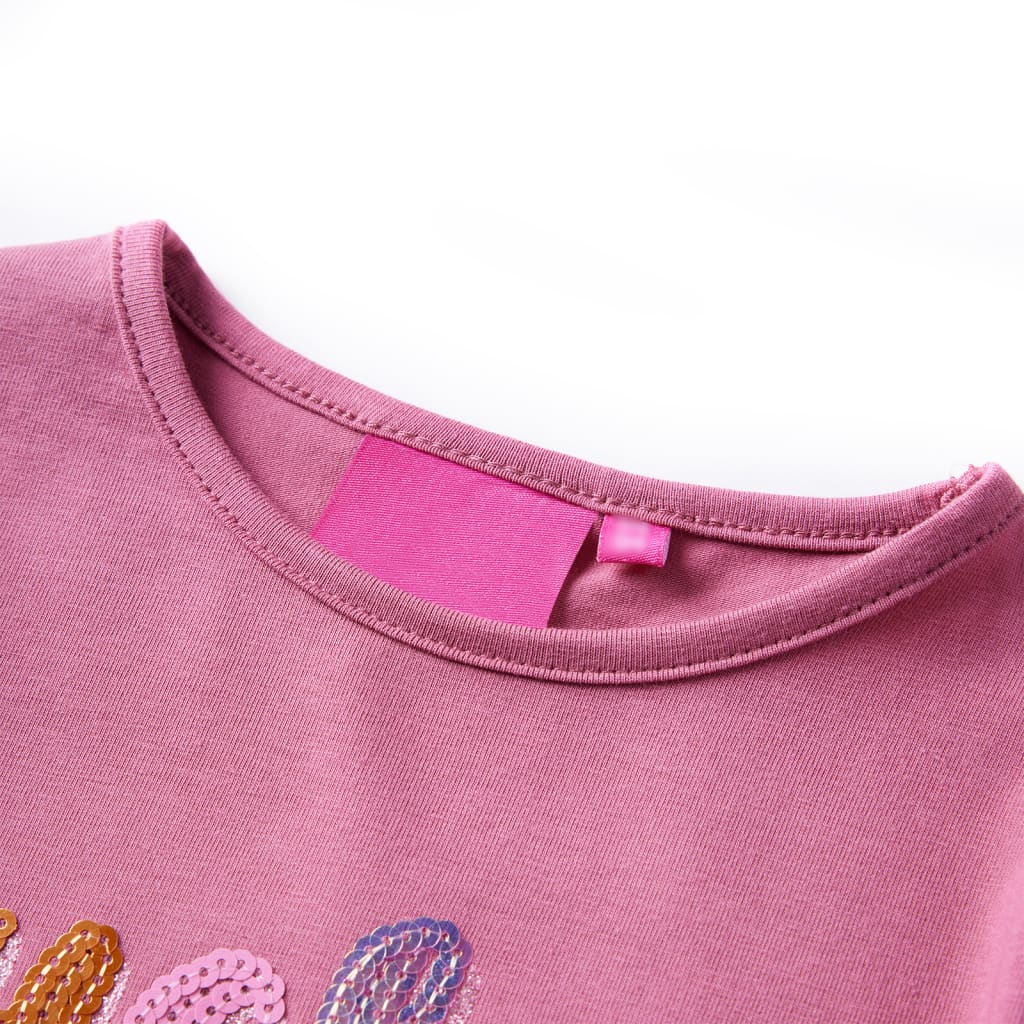 VidaXL Kindershirt mit langen Ärmeln 92 Himbeerfarbe