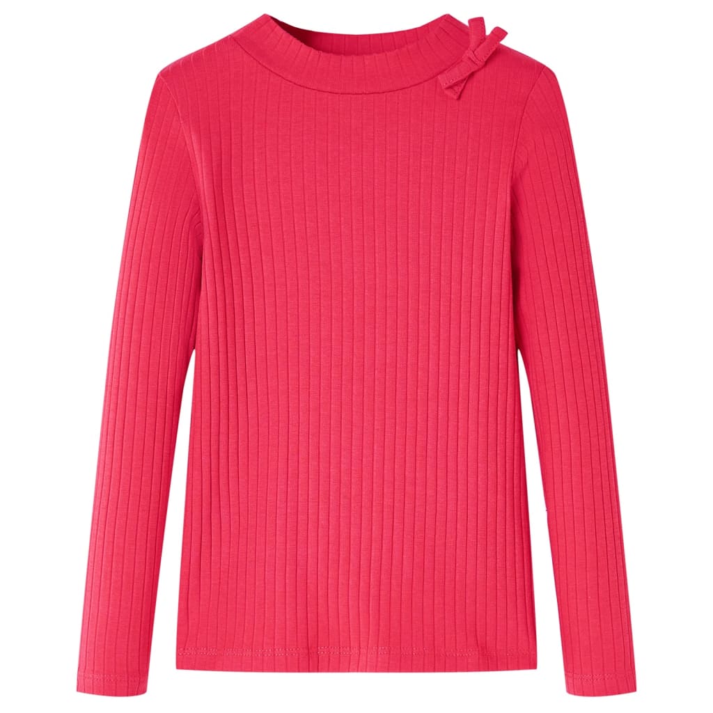 VidaXL Kindershirt mit langen Ärmeln 128 leuchtendes Rosa