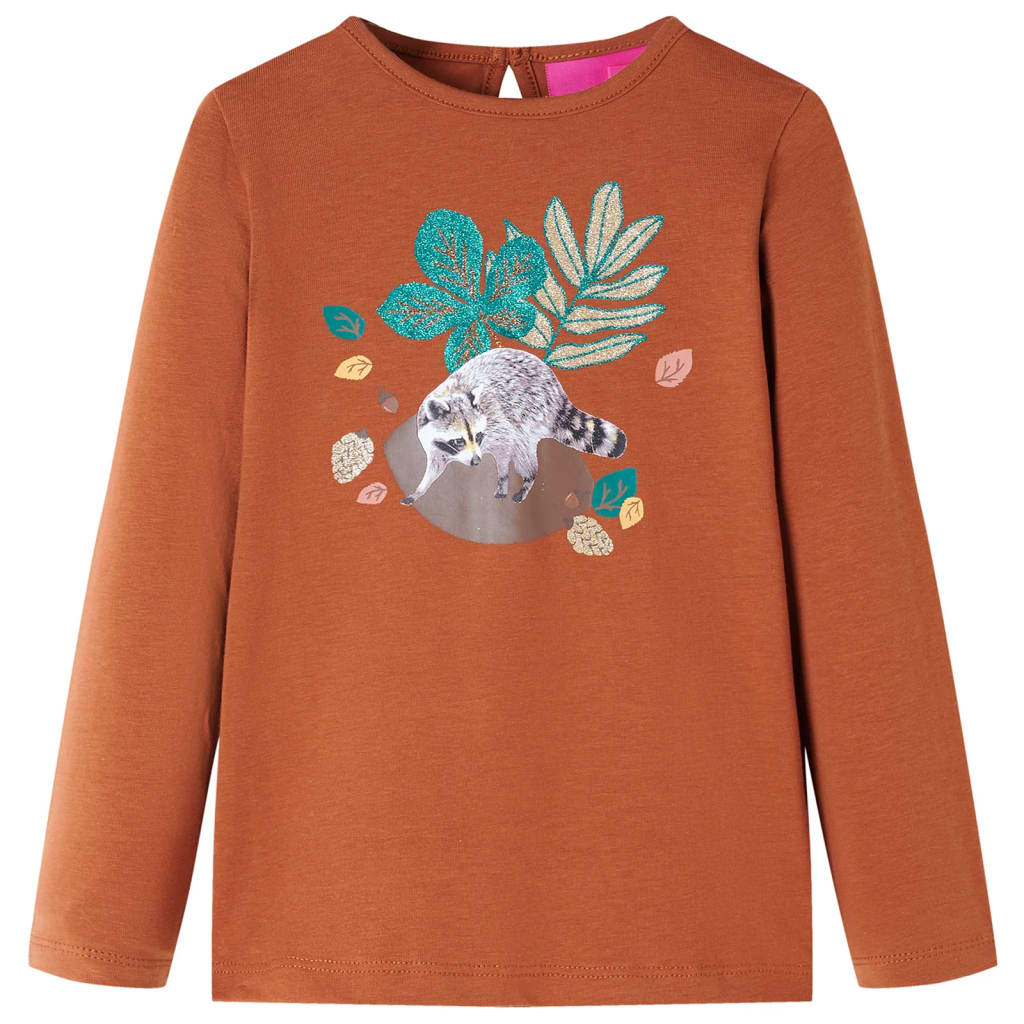 VidaXL Kindershirt mit langen Ärmeln 128 cognacfarben
