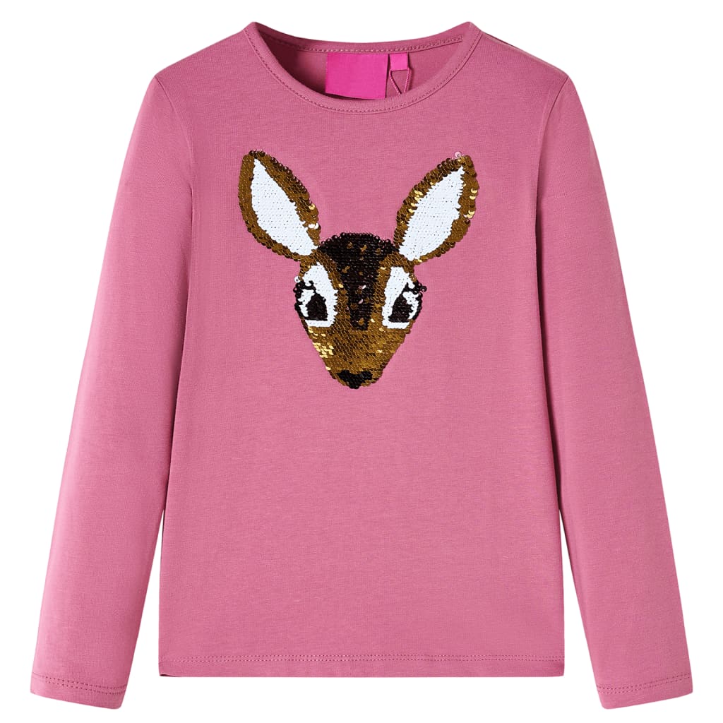 VidaXL Kindershirt mit langen Ärmeln 128 himbeerfarben