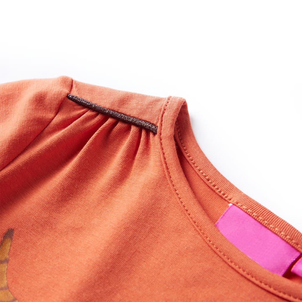 VidaXL Kindershirt mit langen Ärmeln 116 Orange-Braun