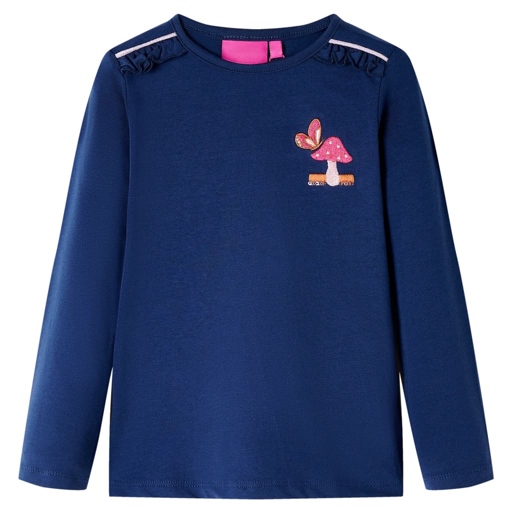 VidaXL Kindershirt mit langen Ärmeln 128 Marineblau