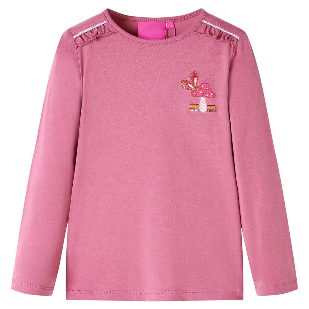 VidaXL Kindershirt mit langen Ärmeln 92 himbeerfarben
