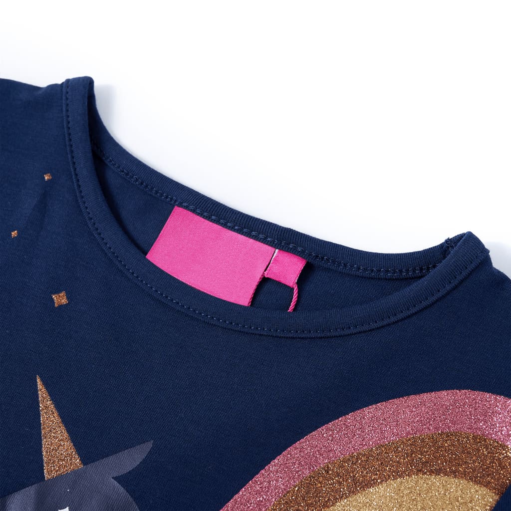 VidaXL Kindershirt mit langen Ärmeln 92 Marineblau