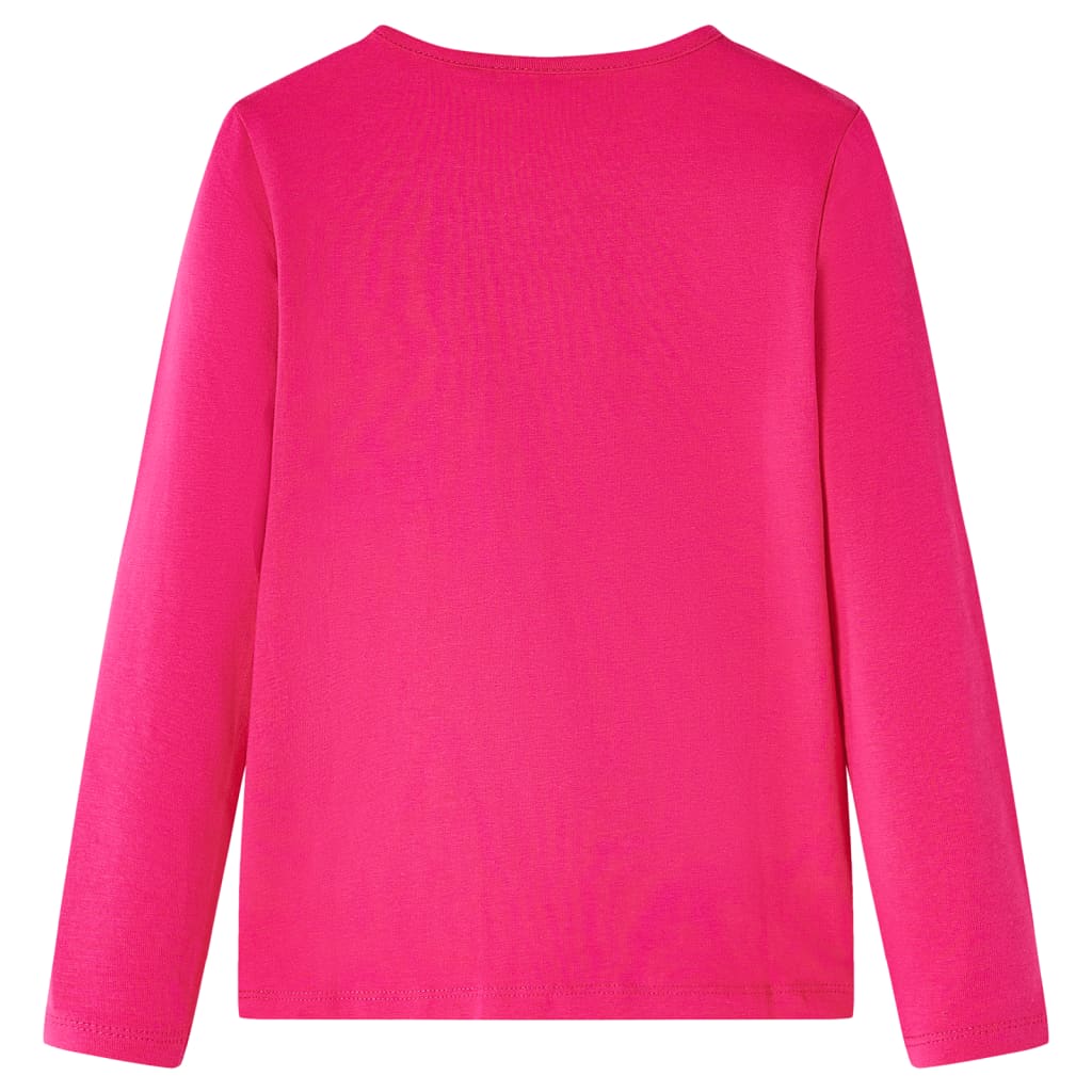 VidaXL Kindershirt mit langen Ärmeln 128 leuchtendes Rosa