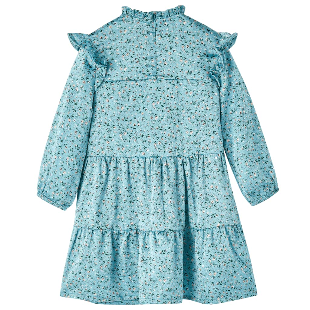 VidaXL Kinderkleid mit langen Ärmeln 128 Blau