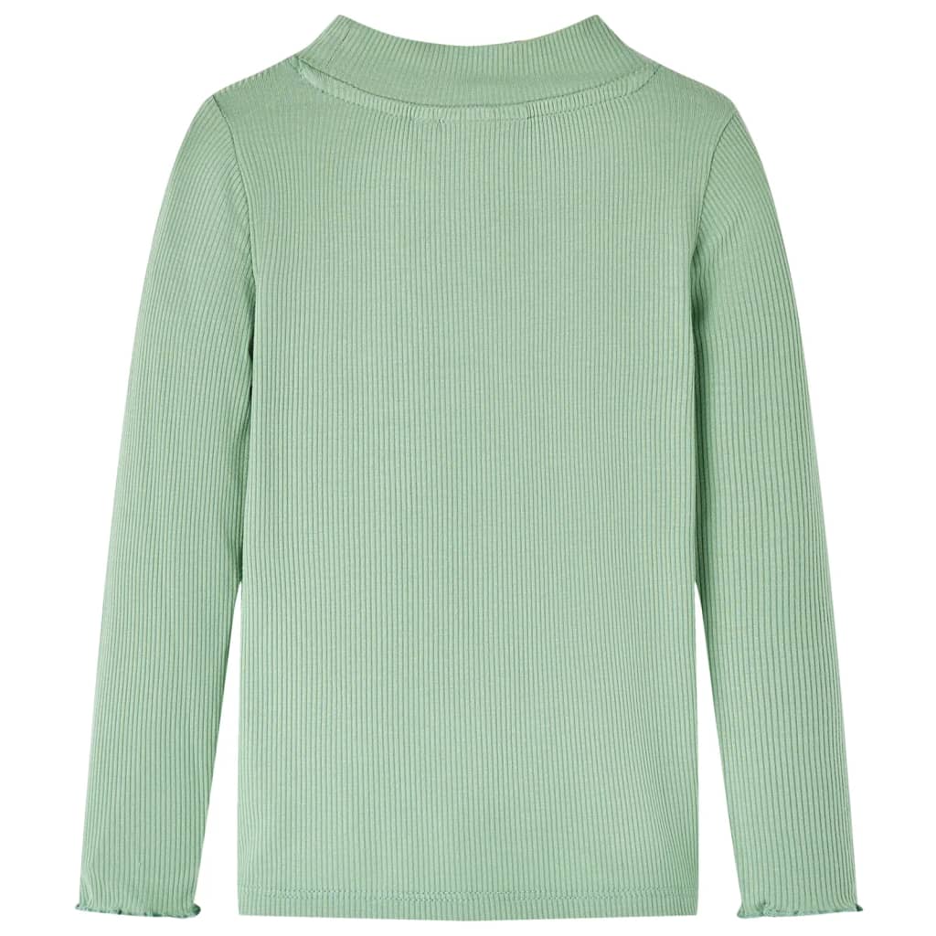 VidaXL Kindershirt mit langen Ärmeln, niedriger Rollkragen 104 dunkles Mint
