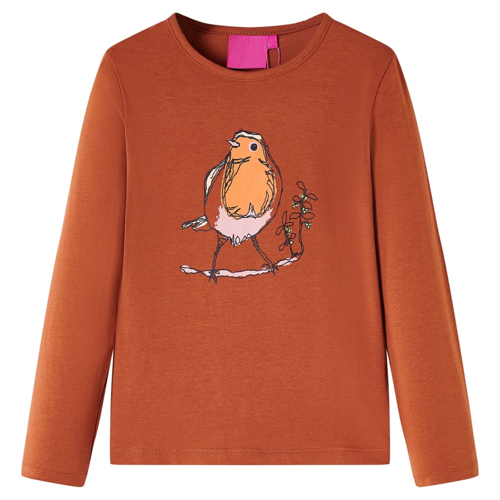 VidaXL Kindershirt mit langen Ärmeln 116 cognacfarben