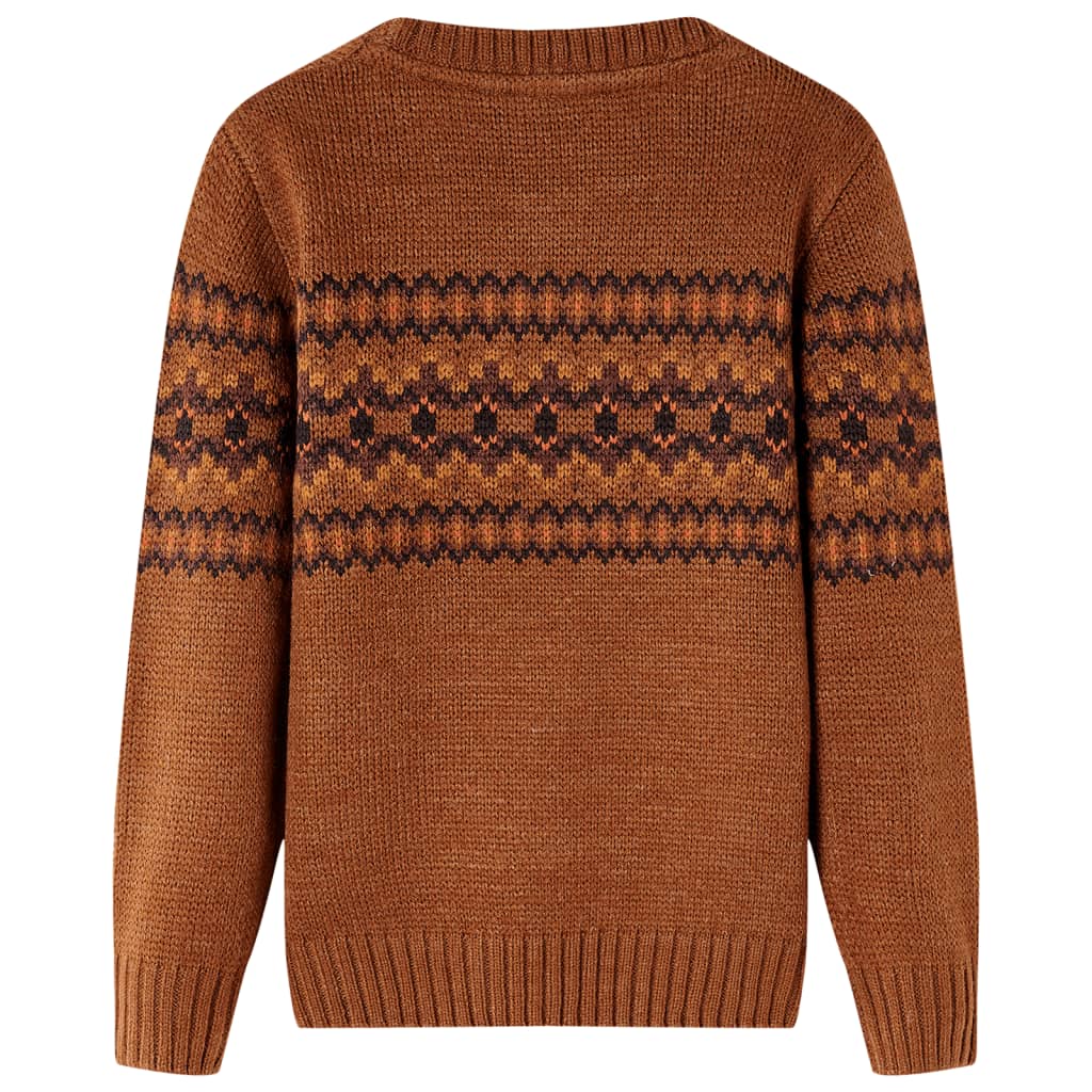 VidaXL Kinderpullover gestrickt 104 cognacfarben