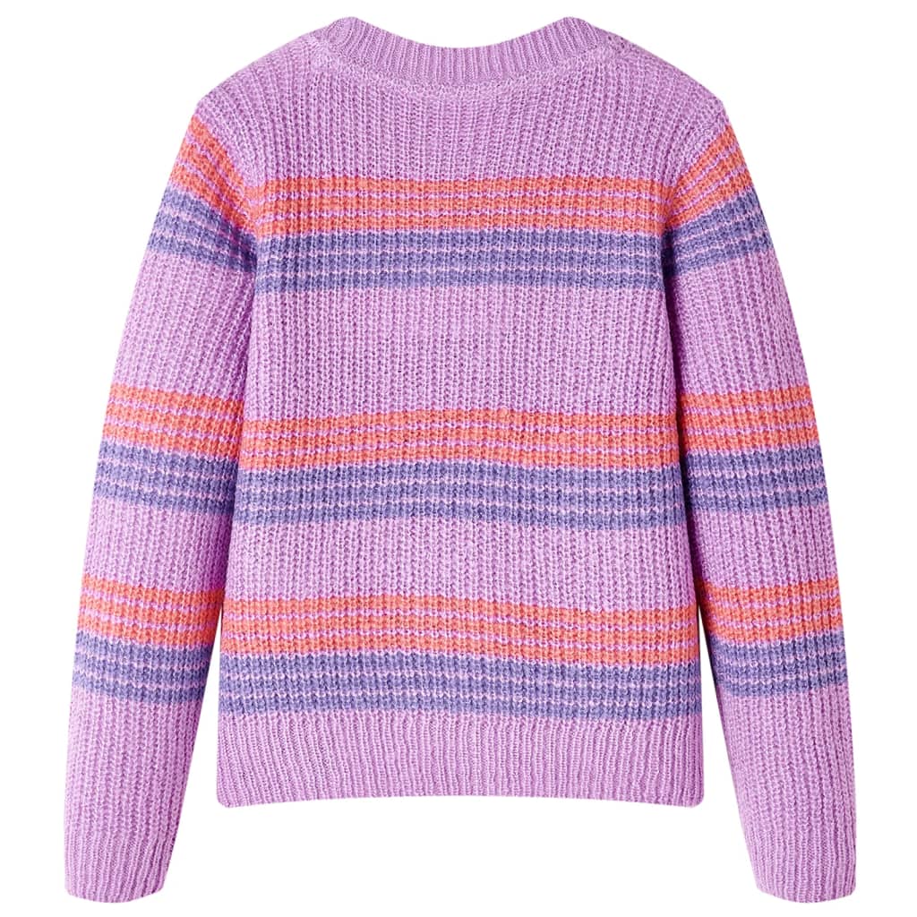 VidaXL Kinderpullover gestrickt mit Streifen 104 Flieder und Rosa