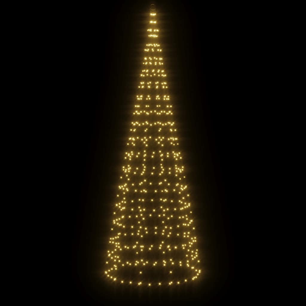 Vidaxxl LED-Weihnachtsbaum am Fahnenmast 550 LEDs warmweiß 300 cm
