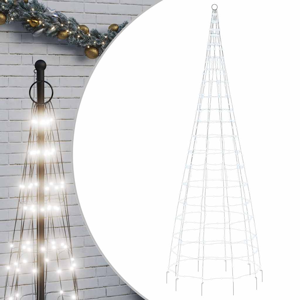 Vidaxxl LED-Weihnachtsbaum am Fahnenmast 550 LEDs kaltweiß 300 cm